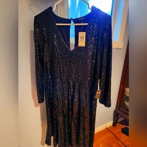 Black, Sequin Long-sleeved dress